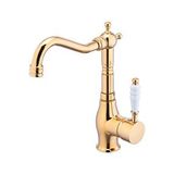 İsaoğlu Yapı Gold Lavabo Bataryası Kolay Abdest Yüksek Model Klasik Armatür Gold Lavabo Musluğu Altın
