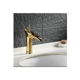 İSAOĞLU YAPI Gold Lavabo Musluğu Şelale Batarya Doğal Akışlı Musluk Altın Batarya