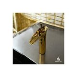 İsaoğlu Yapı Gold Şelale Musluk Nostaljik Tasarım Lavabo Bataryası Gold Armatür Altın
