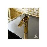 İSAOĞLU YAPI Gold Şelale Musluk Nostaljik Tasarım Lavabo Bataryası Gold Armatür