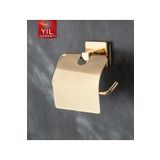 İSAOĞLU YAPI Gold Tuvalet Kağıtlığı Gold Premium Kağıtlık Kapaklı Tasarım Pirinç