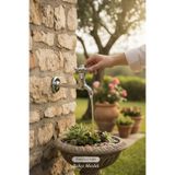 İSAOĞLU YAPI Krom Duvardan Musluk, Bahçe ve WC Uyumlu, Retro Klasik Armatür, Pirinç Malzeme