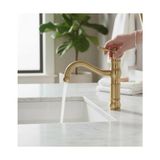 İSAOĞLU YAPI Lavabo Bataryası Mat Gold Avangart Banyo Lavabo Armatürü Fırçalanmış Altın Pirinç Materyal