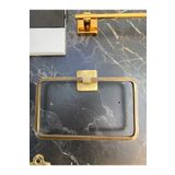 İSAOĞLU YAPI Mat Gold Havluluk Antik Gold Kare Havluluk Pirinç Malzeme Antik Eskitme Banyo Aksesuar