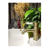 İSAOĞLU YAPI Mat Gold Lavabo Bataryası Antik Lavabo Bataryası Altın Lavabo Musluğu Porsalen Vintage Tasarım