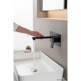 İSAOĞLU YAPI Mat Siyah Ankastre Lavabo Bataryası, Kare Modern Tasarım, Pirinç