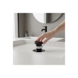 İSAOĞLU YAPI Mat Siyah Banyo lavabo Gideri Bas Bırak Çift Kademeli Sistem Paslanmaz Materyal Lavabo Sifon