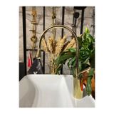 İSAOĞLU YAPI Parlak Gold Drop Design Mutfak ve Banyo Bataryası, Altın Eviye Musluğu, 33 cm Yükseklik