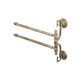İsaoğlu Yapı Pirinç İkili Havluluk Antik Gold Komple Pirinç Premium Vintage Banyo Havluluk Askılık Altın