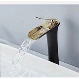 İsaoğlu Yapı Şelale Lavabo Bataryası Çanak Lavabo Musluğu Gold Siyah Naturel Akışlı Batarya Musluk