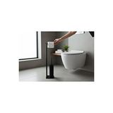 İSAOĞLU YAPI Siyah Ayaklı Banyo Seti Klozet Fırçalık Tuvalet Kağıtlık Modern Set Pirinç Malzeme