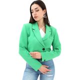 Isawella Crop Blazer Kısa Ceket - Yeşil - M
