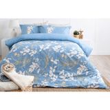 İşbir Yatak Lori (60 Tel) Pamuk King Size Nevresim Takımı - 240 x 220 cm - Mavi - Beyaz