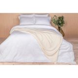 İşbir Yatak Milano Classic Royal Beyaz (240 Tc) Armürlü Pamuk Saten Çift Kişilik Nevresim Takımı - 200 x 220 cm