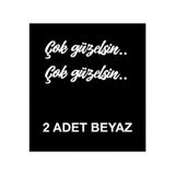 İŞCAN MOTOR Çok Güzelsin Güneşlik Ayna Yazısı Oto Sticker Etiket 2 Adet Beyaz 7.5x2cm