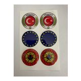 İŞCAN MOTOR Plaka Pulu Damla Etiket Sticker 6 Adet 3x3cm