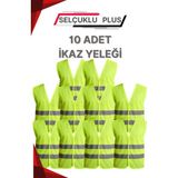 Işçi Ikaz Fosforlu Reflektörlü Yelek 10 Adet Standart
