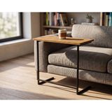 İsda Home Isda Home Endüstriyel Metal Ayaklı Radyatör Üstü Raf ve C Sehpa - Mat Siyah - 75 cm - Atlantik Çam