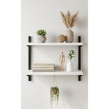ISDA HOME Metal Profilli 2’li Duvar Rafı – Modern Ahşap & Metal Tasarım – Dayanıklı ve Şık