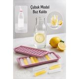 iselahome 11 Hazneli Yapışmaz Bas Parmak Buzluk/pratik Çubuk Buz Kalıbı Buzluk/ Kokteyl Sunum Buz Kalıbı Tekli - Ekru - Gri - Pembe