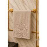 iselahome Ahva Güpürlü Pamuklu Çeyizlik El Yüz Havlusu 50X90 cm - Cappuccino