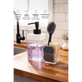 iselahome Akris 2 Bölmeli Akrilik Deterjanlık Sıvı Sabunluk Süngerlik Fırçalık Mutfak Tezgah Üstü Organizer 500 ml
