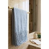 iselahome Almera Güpürlü Pamuklu Çeyizlik El Yüz Havlusu 50X90 cm - Gri