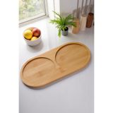 iselahome Bambu Doğal 2 Bölmeli Yağdanlık Altlığı 23x12 Cm