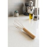 iselahome Bambu Saplı Silikon Yumurta Çırıpıcı - Çırpma Teli 24 cm Krem