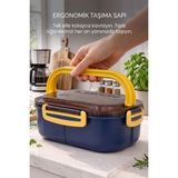 iselahome Bentora 6 Bölmeli Taşınabilir Yemek Kabı Lunch Box Diyet Beslenme Kutusu Saklama Kabı Sefer Tası - Lacivert
