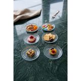 iselahome Berissa Cam Kase Mini İkramlık ve Sunumluk-Pasta ve Tatlı Tabağı -12 Cm Mini Kahvaltılık ve Çerezlik Tabak 6'lı