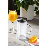 iselahome Classy Cam Ölçülü Çelik Kapaklı Sürahi 1000 Ml