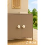 iselahome Dekoratif Dolap Ve Çekmece Uyumlu Doğal Rattan El Yapımı Kulp 2 Adet
