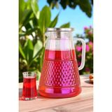 iselahome Diamora Elmas Desenli Cam Sürahi 1800 ml - Şeffaf - 1,8 lt