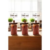 iselahome Liya Cam Akasya Vakum Kapaklı Kaşıklı Saklama Kabı – Şekerlik, Çay ve Kahve Kavanozu 700 ml 3 Adet - Şeffaf