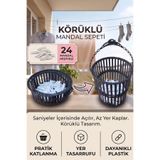 iselahome Plico Körüklü Mandal Sepeti Katlanabilir Çamaşır Mandalı Sepeti Askılı 24 Mandal Hediyeli
