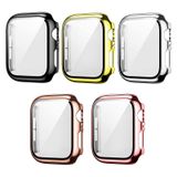 ISENXI Apple Watch Ekran Koruyucu ile Uyumlu, Sert PC Kapağı, Apple Watch Case 44mm Serisi SE 6 5 4 için, Dahili Temperli Cam Ekran Koruyucu, iWatch Aksesuarları için, 5'li Paket