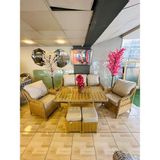 İserdi Garden Iserdi Garden Izmir Rattan Bahçe Balkon Koltuk Takımı 3+1+1+Masa+2puf - Cappuccino - Bej