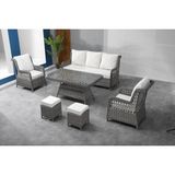 İserdi Garden Iserdi Garden Izmir Rattan Bahçe Balkon Koltuk Takımı 3+1+1+Masa+2puf - Gri