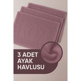 Isessia 3 Adet %100 Pamuk En Iyi Emici Ayak Havlusu : Konforlu Banyo Paspası 50X70CM Terra Mürdüm - 50 x 70 cm
