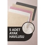 Isessia 5 Adet %100 Pamuk En Iyi Emici Ayak Havlusu : Konforlu Banyo Paspası 50X70CM Terra - Renkli