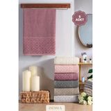 Isessia Alara 6'lı Jakarlı Kadife Kutulu Banyo Havlu Havlu Seti | Çeyiz | Banyo Havlusu | El Yüz Havlusu - Mürdüm - 50 x 90 cm