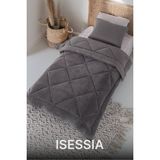 Isessia Lüks Wellsoft Çift Taraflı Yumuşak 4 Mevsim Konfor Yorgan Seti | Yorgan | Uyku Seti 155 x 215 cm - Antrasit
