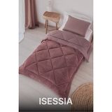 Isessia Lüks Wellsoft Çift Taraflı Yumuşak 4 Mevsim Konfor Yorgan Seti | Yorgan | Uyku Seti 155 x 215 cm - Gülkurusu
