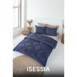 Isessia Lüks Wellsoft Çift Taraflı Yumuşak 4 Mevsim Konfor Yorgan Seti | Yorgan | Uyku Seti 195 x 215 cm - Mavi