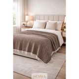Isessia Miora Zigzak Desenli Çift Kişilik Bohem Yatak Örtüsü | 200 x 230 cm - Kahverengi