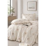 Isessia Mira Fırfırlı %100 Pamuk Çift Kişilik Nevresim Seti | Fırfırlı Yastık Kılıfı | Çeyizlik | Yatak Örtüsü |200 × 220 cm - 200 x 220 cm