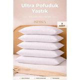 Isessia Puffy Yastık 5’li Set | Yumuşak, Dolgun, Silikon Elyaf Dolgulu | 50 x 70 Cm. - 50 × 70 cm - Beyaz