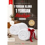Isessia Riva Tek Kişilik Yorgan | 1 Yorgan + 1 Yorgan Hediyeli | Ultra Yumuşak 4 Mevsim Konforlu Uyku Seti - 155 x 215 cm - Beyaz
