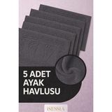 Isessia Serra 5 Adet %100 Pamuk En Iyi Emici Ayak Havlusu | Konforlu Banyo Paspası | 50X70CM - 50 x 70 cm - Antrasit
